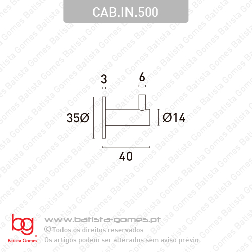 Cabide �14x40 - INOX 304